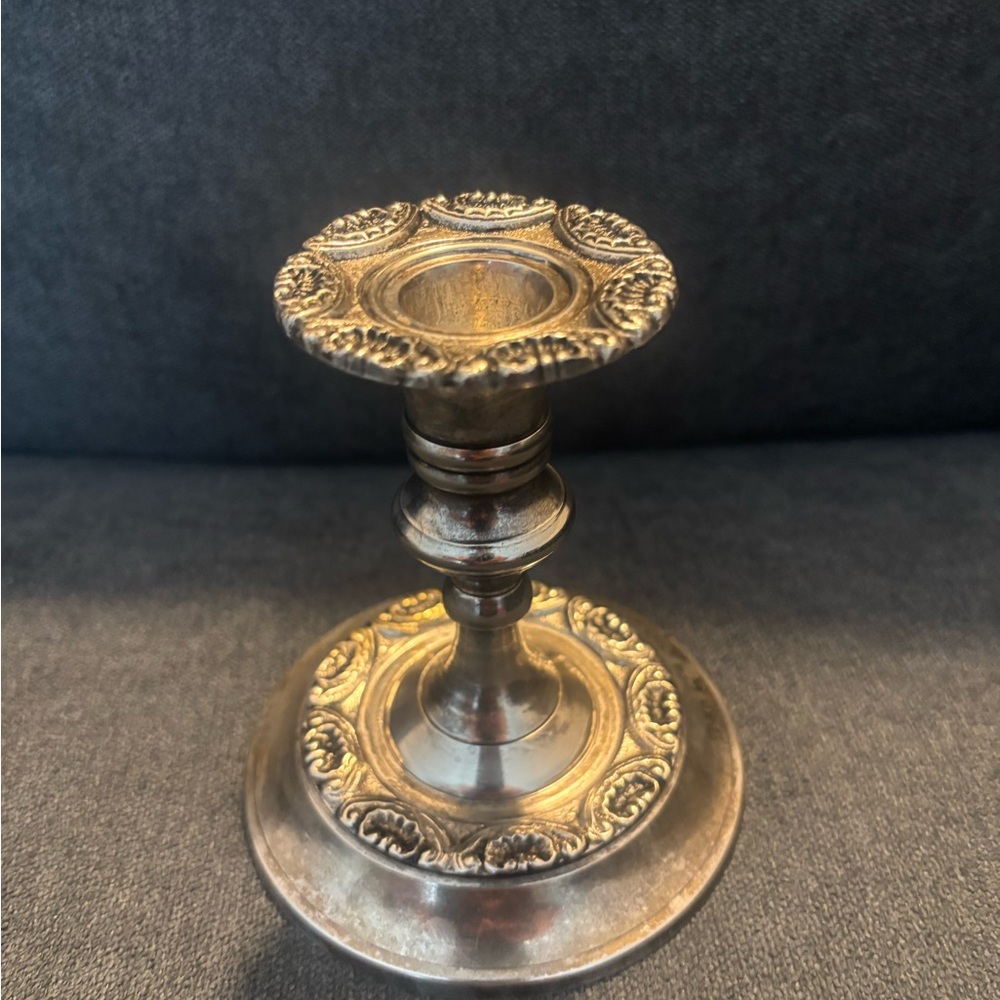 Antique-Style Silver Plated Decorative Candle Holder